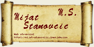 Mijat Stanovčić vizit kartica